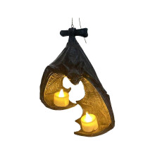 Bats Wall Tealight Holder Resin Black Double Candle Holder Gothic Halloween Decoration