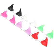 Lot de 12 pinces à cheveux en corne, décorations d'halloween, couleurs assorties, ensemble d'épingles à cheveux en alliage de PVC
