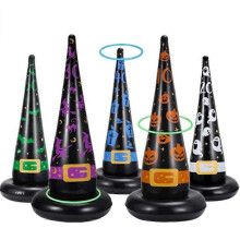 Inflatable Witch Hat Ring Toss Game 5 Hats 10 Throwing Rings Halloween Party