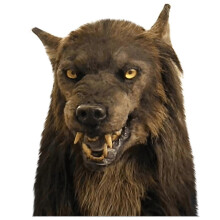 Máscara de lobisomem de grau alimentício, cabelo artificial de silicone flexível, chapéu de lobo para festa de cosplay de Halloween