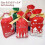 Sacos de doces de Natal 50 unidades de cordão de plástico vermelho branco árvore floco de neve 9,8 x 5,9 x 2,4 polegadas 4