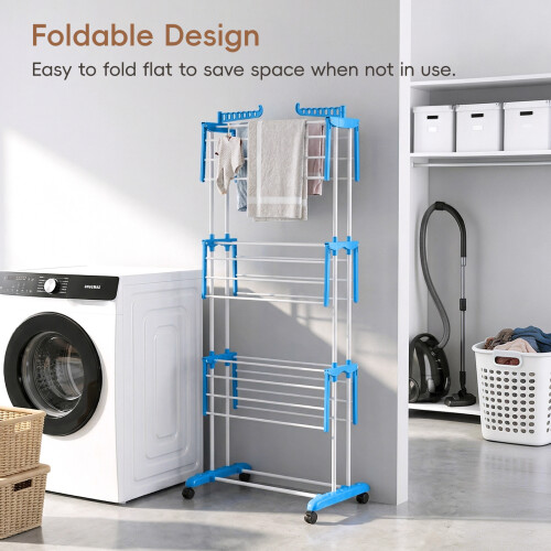 Living And Home Foldable Tower Clothes Rack 1