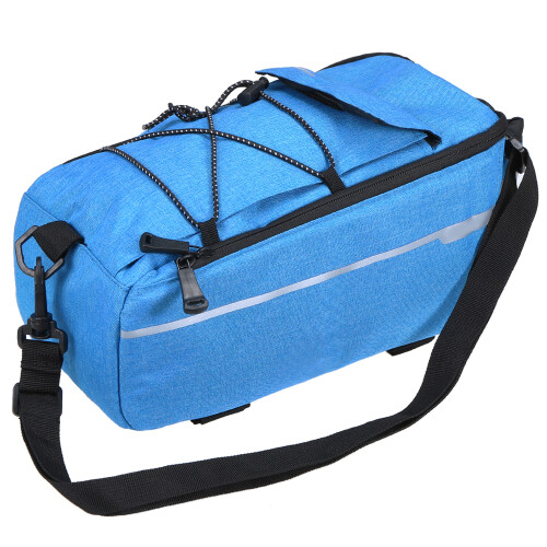 Fahrradtasche Gepäckträger Blau mit Schultergurt 2