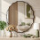 80cm Wavy Aluminum Edge Bathroom Wall Mirror Black 1
