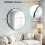 80cm Wavy Aluminum Edge Bathroom Wall Mirror Black 2