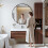 80cm Wavy Aluminum Edge Bathroom Wall Mirror Black 4
