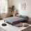 Double Sofa Bed Sleeper Foldable Portable Grey 2