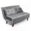 Double Sofa Bed Sleeper Foldable Portable Grey 7