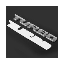 3X Turbo Universel Voiture Moto Emblème Métallique 3D Autocollant, Argent