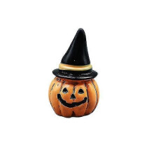 Halloween Mini Resin Pumpkin Head with Hat Ornament Garden Miniature Decoration