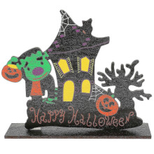 Chemin de table Halloween 304x69 cm Fil filé Orange Violet Noir Beige