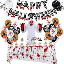 Halloween-Ballon-Set mit blutfarbenem Banner, dreidimensionale Geisterparty-Dekoration, Aluminiumfolie aus Latex, 320 g