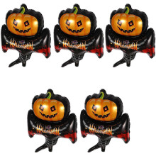 Pumpkin Balloons for Halloween Party Decoration 5 Pack Orange Aluminum Foil