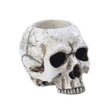 Resin Skull Shape Candle Holder Gothic Decor Table Candlestick for Cylindrical Candles
