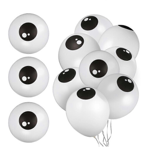 Balões oculares de látex branco de 5 polegadas, pacote com 200 decorações de Halloween