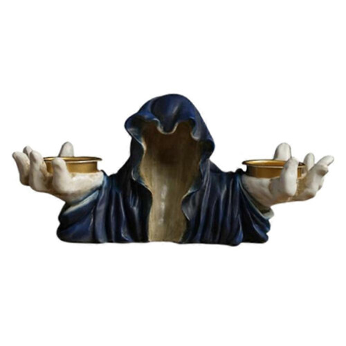 Resin Ghost Candle Holder Vintage Halloween Candlestick for Table Decor