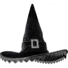 Halloween čarodejnícky klobúk Čierna čipka strapce Dámsky kostým Pokrývky hlavy Party Dekorácie Doplnky