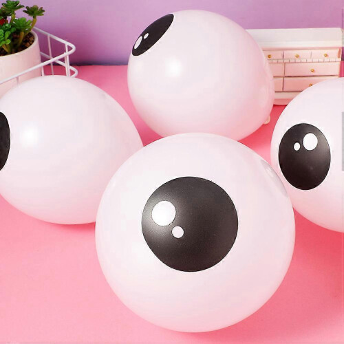 Balões oculares de látex branco de 5 polegadas, pacote com 200 decorações de Halloween 2
