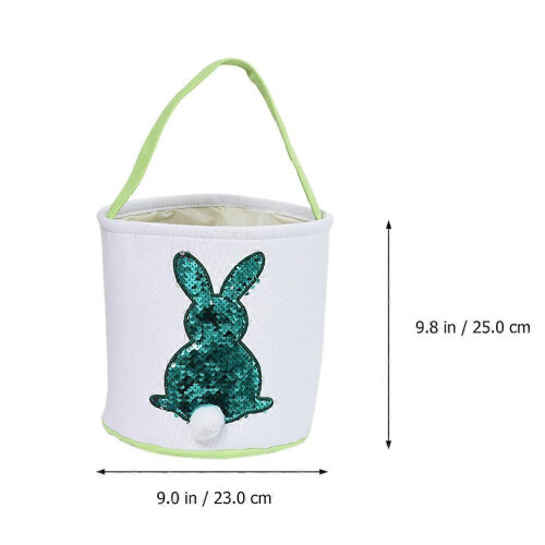 Easter Bunny Candy Basket Cotton Canvas Storage for Kids Easter Egg Hunt 1