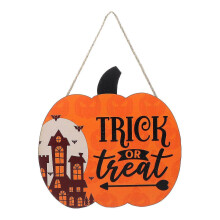 Halloween Hanging Door Sign Trick or Treat Decoration for Front Door, 30x30cm Density Board
