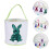Easter Bunny Candy Basket Cotton Canvas Storage for Kids Easter Egg Hunt 4