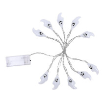 Luzes de corda fantasma decoração de Halloween de plástico LED 10 luzes luz branca operada por bateria 150cm