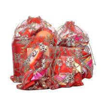 50 Stück Hochzeits-Süßigkeits-Gazebeutel, rotes Netzgewebe, chinesischer Stil, Zuckerbeutel