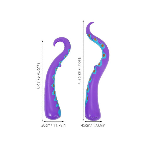 Halloween Inflatable Octopus Tentacles 4 Pack Purple Plastic Window Decor 1