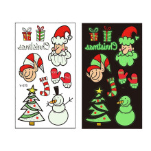 Luminous Christmas Kids Temporary Tattoos, Glow in the Dark, Non-Toxic, Party Favor