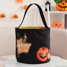 Seau pour bonbons ou friandises, citrouille orange, lumière LED, sacs à bonbons d'Halloween, capacité moyenne et grande