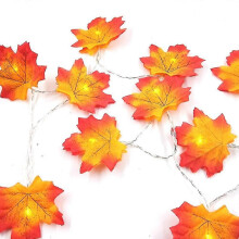 Luzes de corda de guirlanda de folhas de bordo à prova d'água operadas por bateria LED outono ação de graças decoração de Halloween