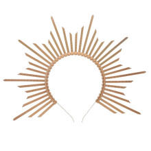 Sunburst Spiked Crown Vintage Gold for Women Halloween Costume Wedding Photo Accessory