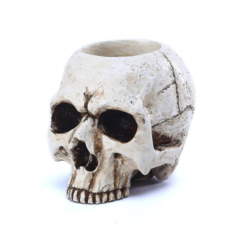 Resin Skull Shape Candle Holder Gothic Decor Table Candlestick for Cylindrical Candles 2