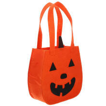 Halloween-Süßigkeitstüten, 4 Stück, Filz-Kürbis-Leckerli-Beutel zur Aufbewahrung