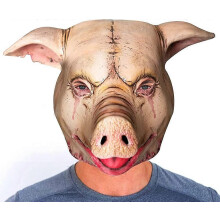 Máscara de porco assustador adulto látex máscara de fantasia de Halloween respirável visível para festa de cosplay