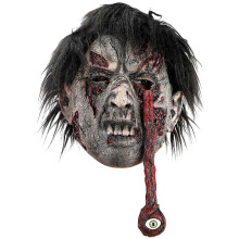 Máscara masculina de látex para Halloween com cabeça inteira fantasia assustadora adereço 35,7x21,5cm