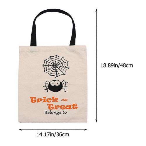 Canvas Candy Bag for Storage, Assorted Color Halloween, 2-Pack