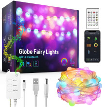 Luzes de corda de graffiti WiFi inteligentes 5m 33 LED App Controle Remoto 220V Decoração de férias interna e externa