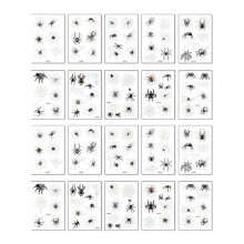 Spider Web Temporary Tattoos Glow in the Dark Halloween Fake Tattoos 20 Sheets for Kids