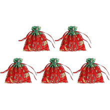5 Pack Candy Laukut Juhlatarvikkeita Suuri kangas jouluksi 19,5x19 cm Erivärisiä