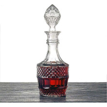 Carafe à whisky 800 ml sans plomb ultra transparente avec bouchon diamanté Luxora
