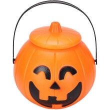 Seau de citrouille en plastique pour Halloween, récipient à bonbons pour décoration de fête