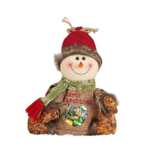 Sac à bonbons de Noël avec motif bonhomme de neige pour le rangement - Tissu 30x25x10 cm