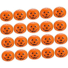10er-Pack Halloween-Kürbis-Orange-Ballonlaternen aus Folie mit Licht als Dekoration