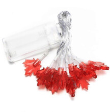 Corda de luz de folha de bordo LED 4m 40 luzes vermelhas à prova d'água PVC para janela decorativa de Halloween suspensa