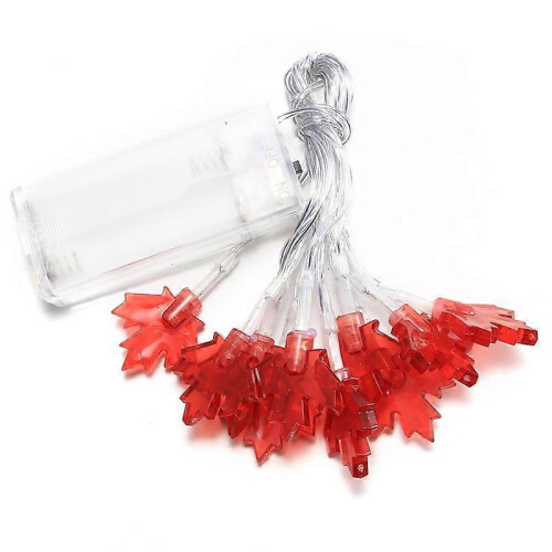 LED Maple Leaf Light String 4m 40 Lights Red Waterproof PVC Halloween Decorative Window Hanging