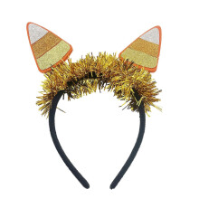 Diadema con lentejuelas doradas y cuerno a rayas para fiesta de disfraces de Halloween