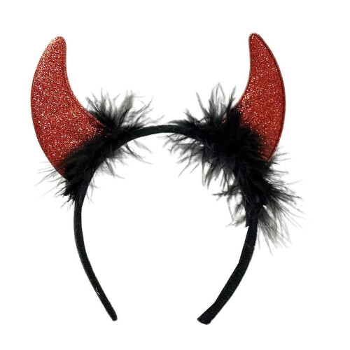 Red Devil Horns Headband Adjustable Comfortable Halloween Costume Accessory
