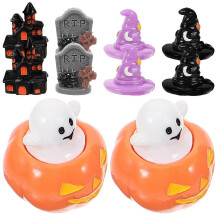 Halloween Resin Miniature Ornaments 10Pcs Assorted Color for Home Decoration