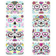Halloween Face Stickers Fluorescent Glow in the Dark 8 PCS Luminous Decals Body Art DIY for Leg Arm